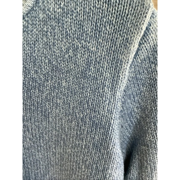 LL Bean WOMANS Blue Sweater Large Notch Collar Preowned - Picture 4 of 9